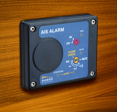Ocean Signal AIS Alarm Box Mounted on Sailboat