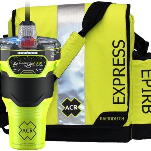 ACR GlobalFix V5 AIS EPIRB Boating Safety Survival Kit with Rapidditch Express bag.