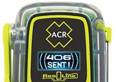 Écran du ResQLink View RLS confirmant que le signal de détresse 406 MHz a été envoyé