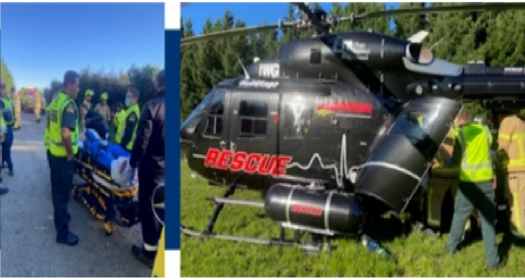 Photo accompanying the published ResQLink 410 RLS motorcycle collision rescue account